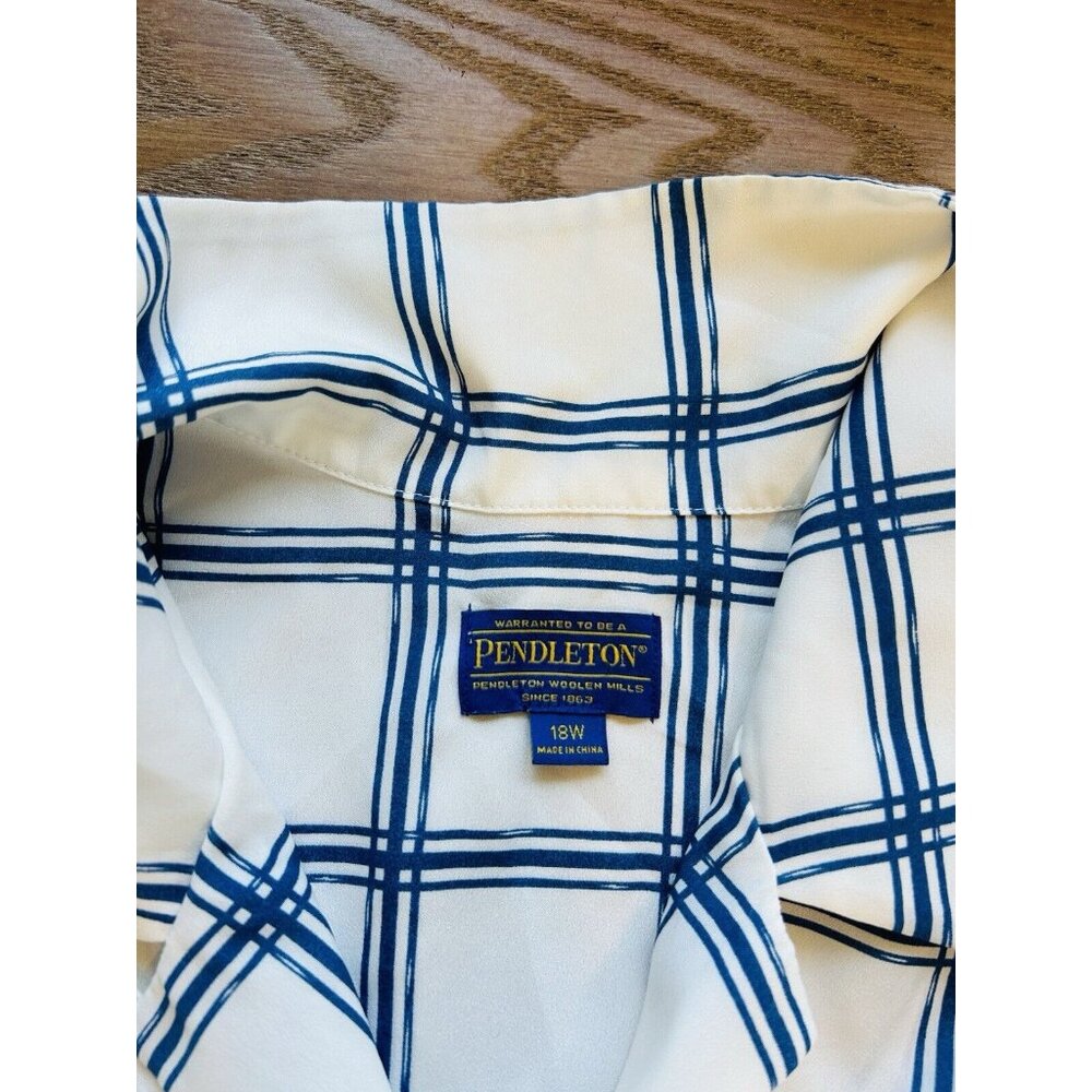 Nwot Pendleton Gingham Plaid Button Front Shirt B… - image 8